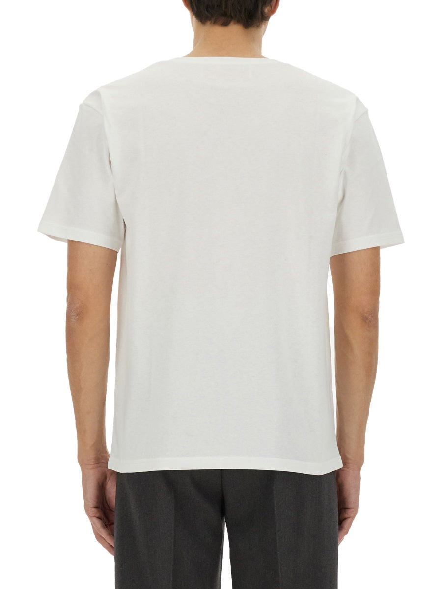 Valentino Men Cotton T-Shirt With "Chez Valentino" Print