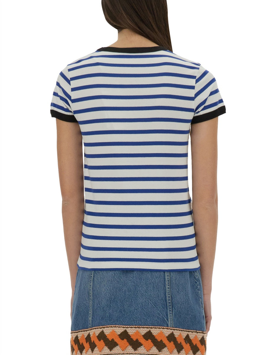 Valentino Women Striped Cotton Jersey T-Shirt