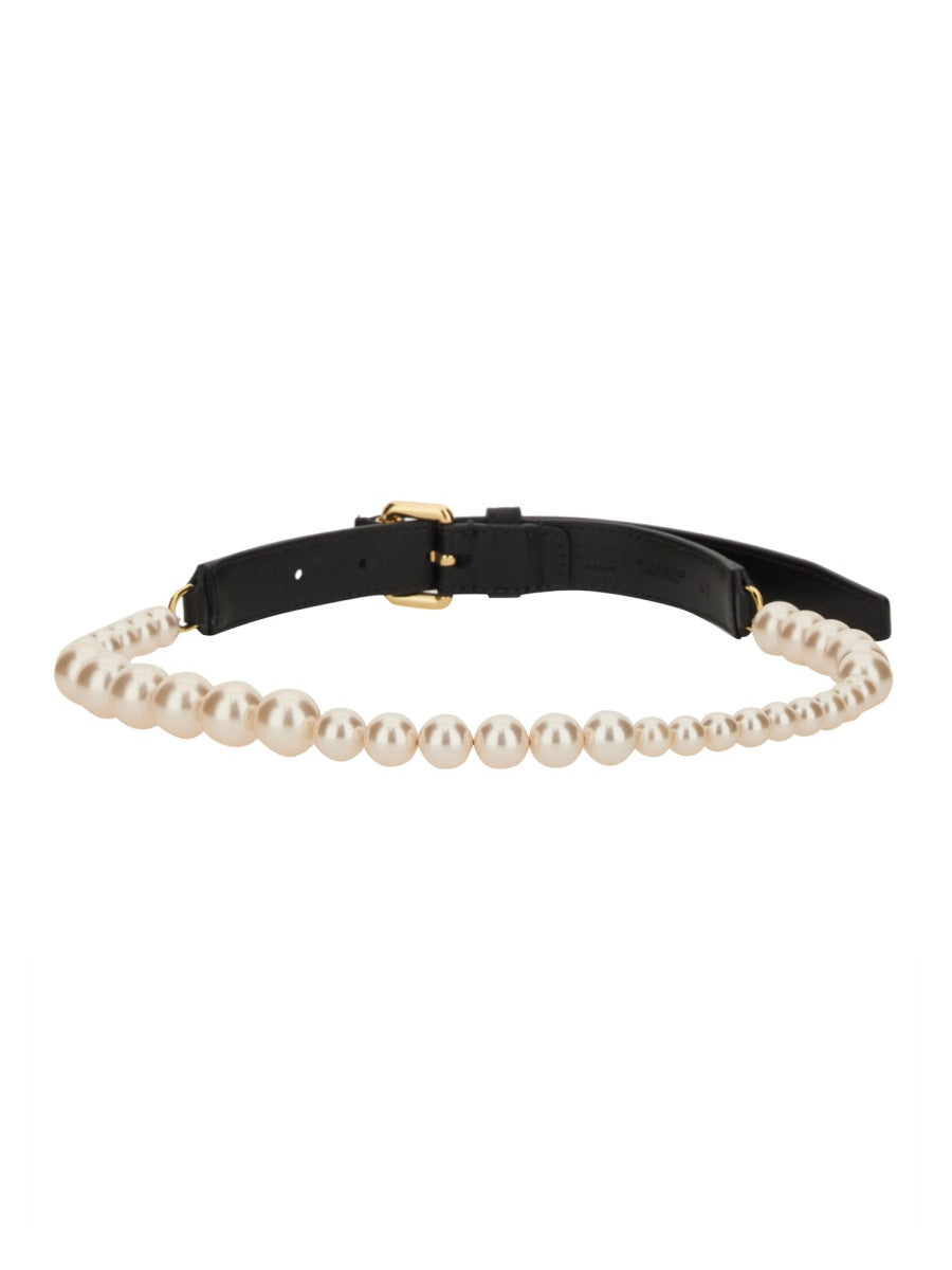 Moschino Women Belt With Pearls