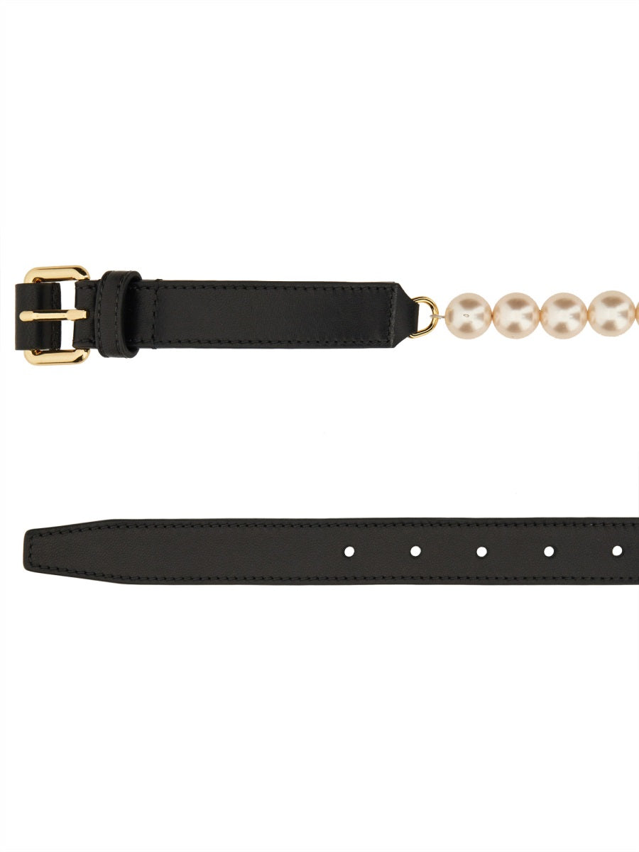 Moschino Women Belt With Pearls