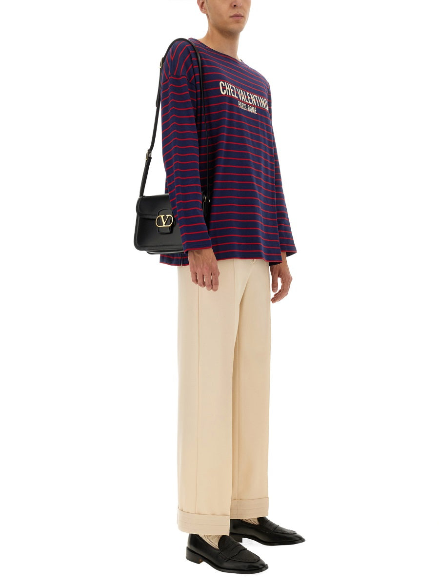 Valentino Men Long Sleeve T-Shirt With "Chez Valentino" Print