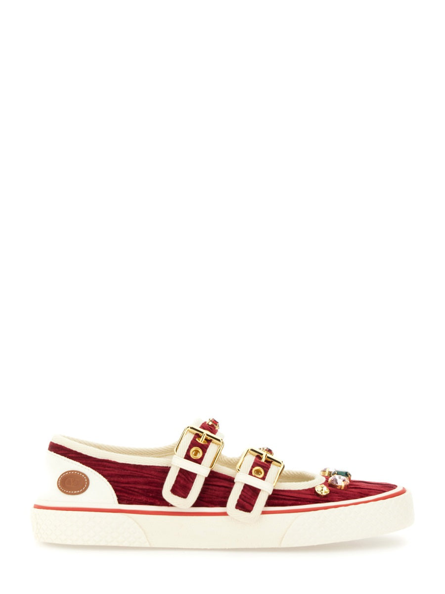 Valentino Garavani Women Velvet "Dollyboard" Ballerina Sneaker
