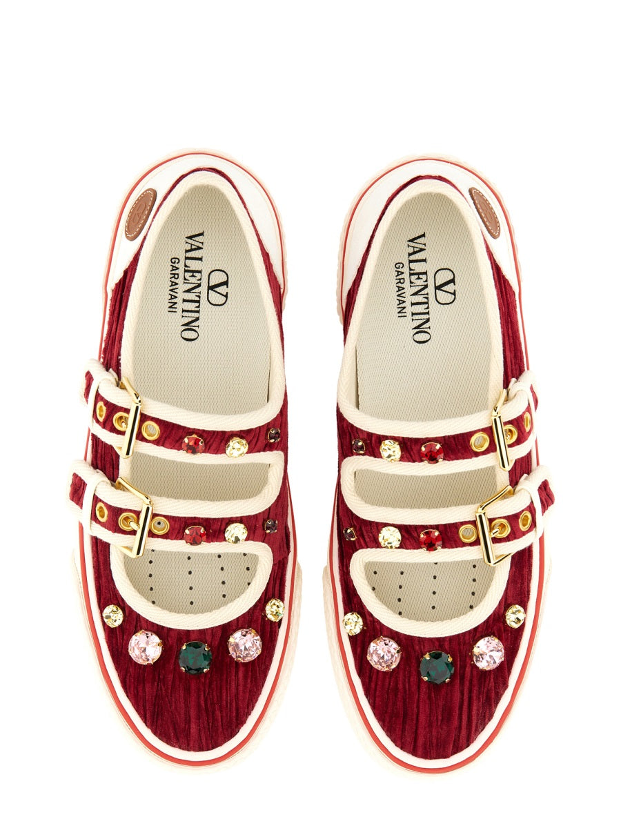 Valentino Garavani Women Velvet "Dollyboard" Ballerina Sneaker