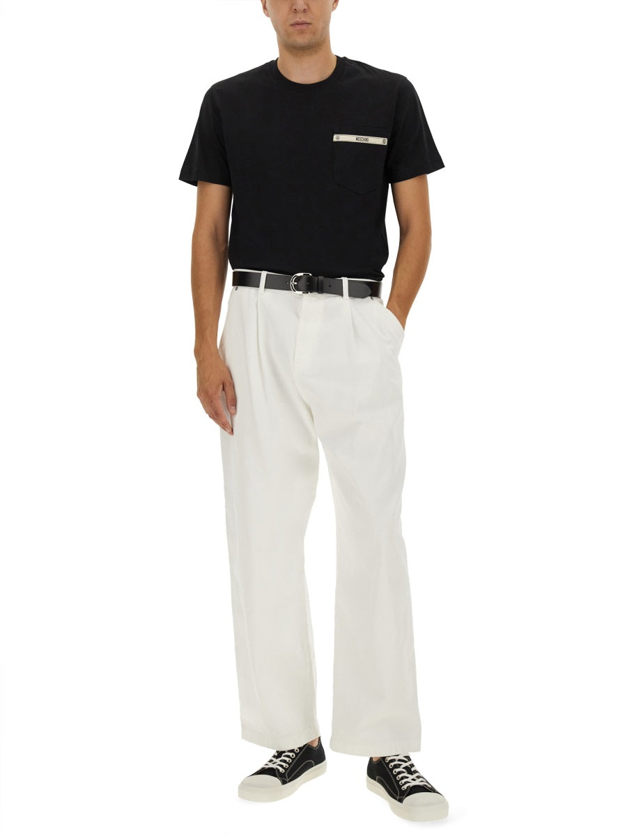 Moschino Men T-Shirt With Logo Ribbon