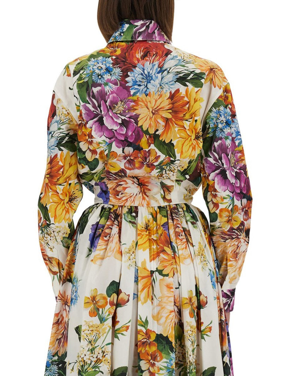 Dolce & Gabbana Women Flower Bouquet Print Poplin Shirt