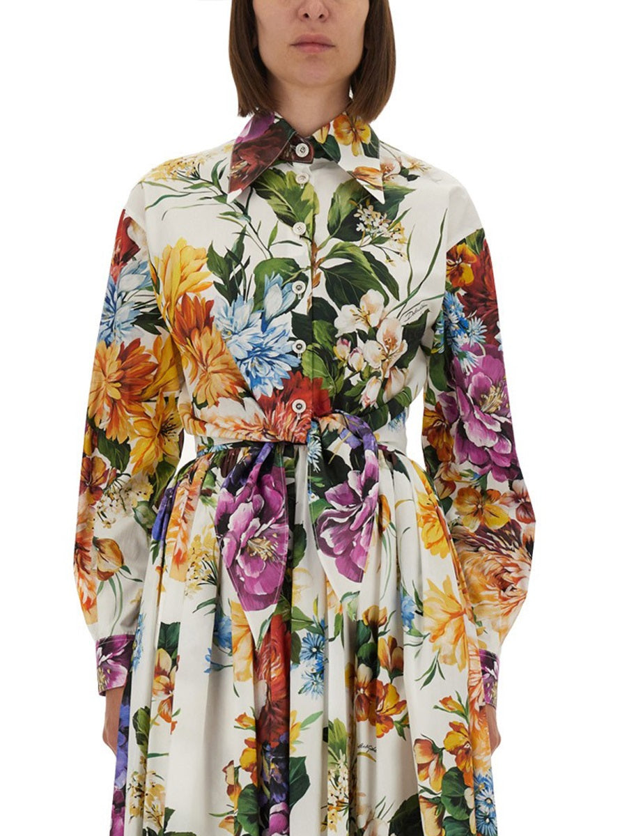 Dolce & Gabbana Women Flower Bouquet Print Poplin Shirt