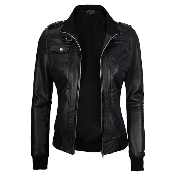 Women's Retro Flyer Original Leather Bomber Jacket