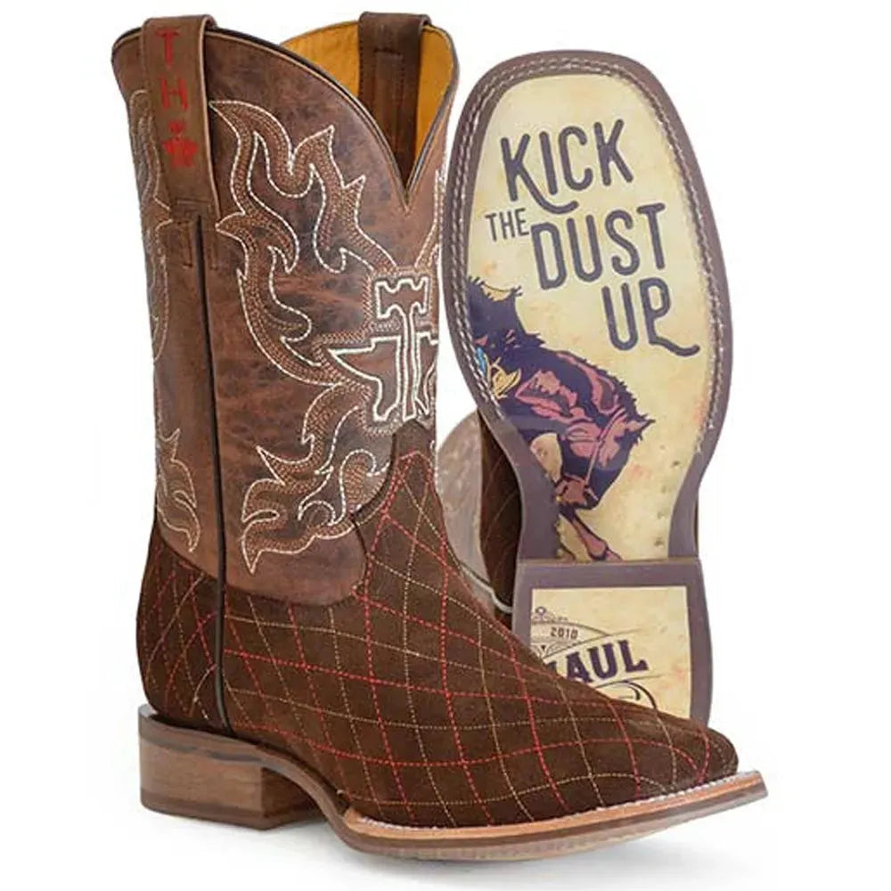 Tin Haul Asphalt Cracks with Kick Up the Dust - Men's Cowboy Boots Tan