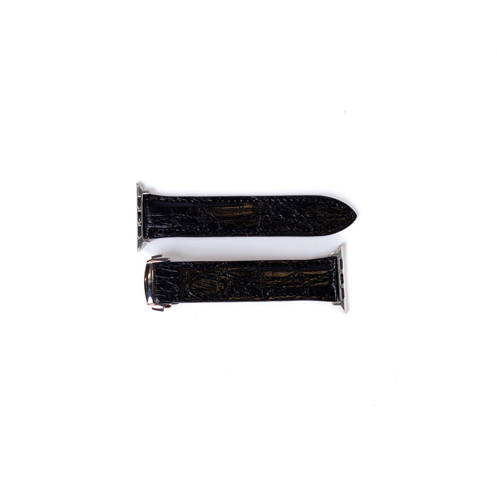 Apple Watch Band, Black Glazed Alligator