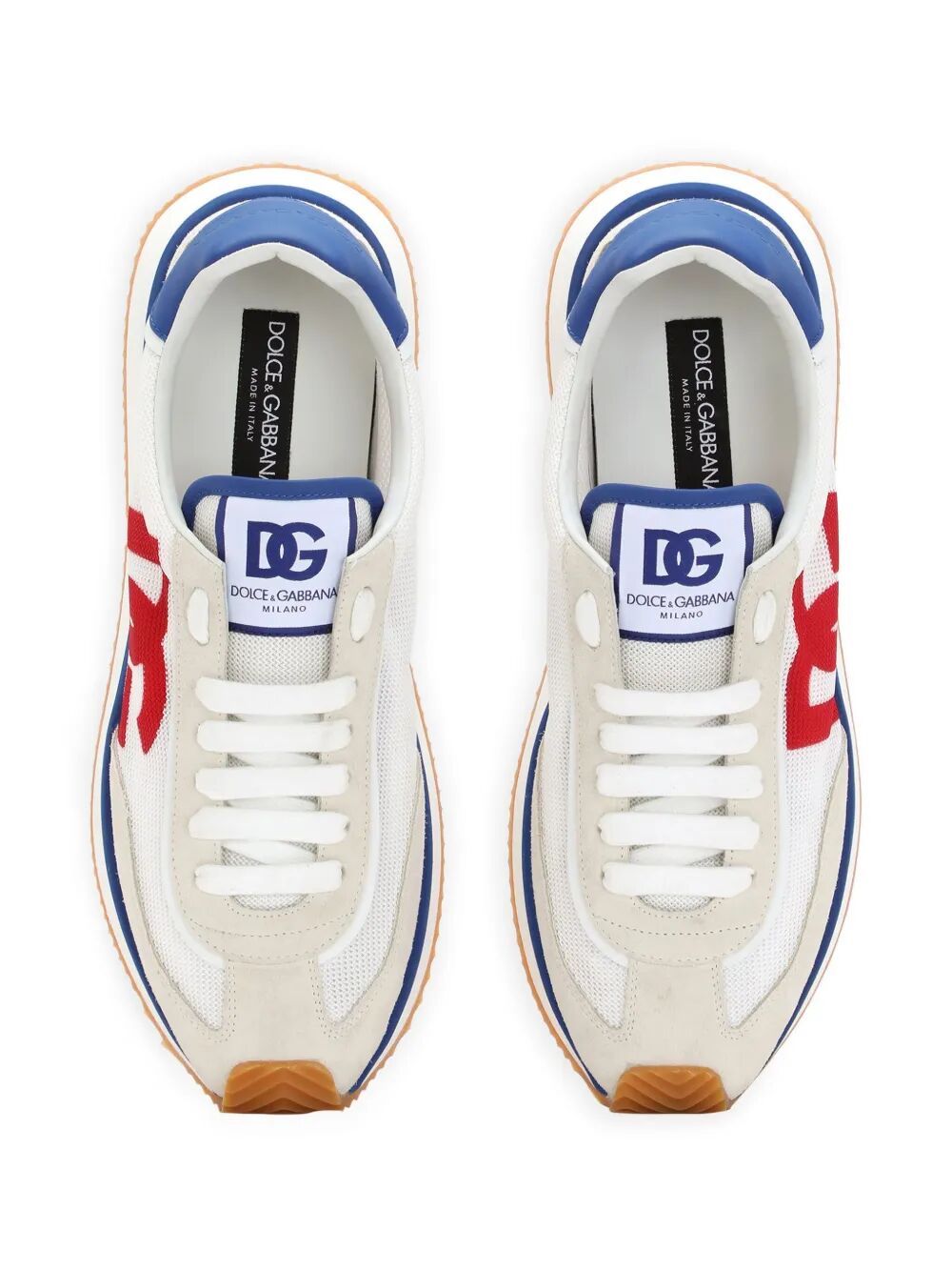 Dolce & Gabbana Men Suede And Mesh Dg Cushion Sneakers