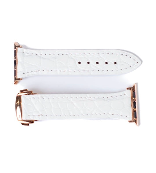 Apple Watch Band, White Matte Alligator