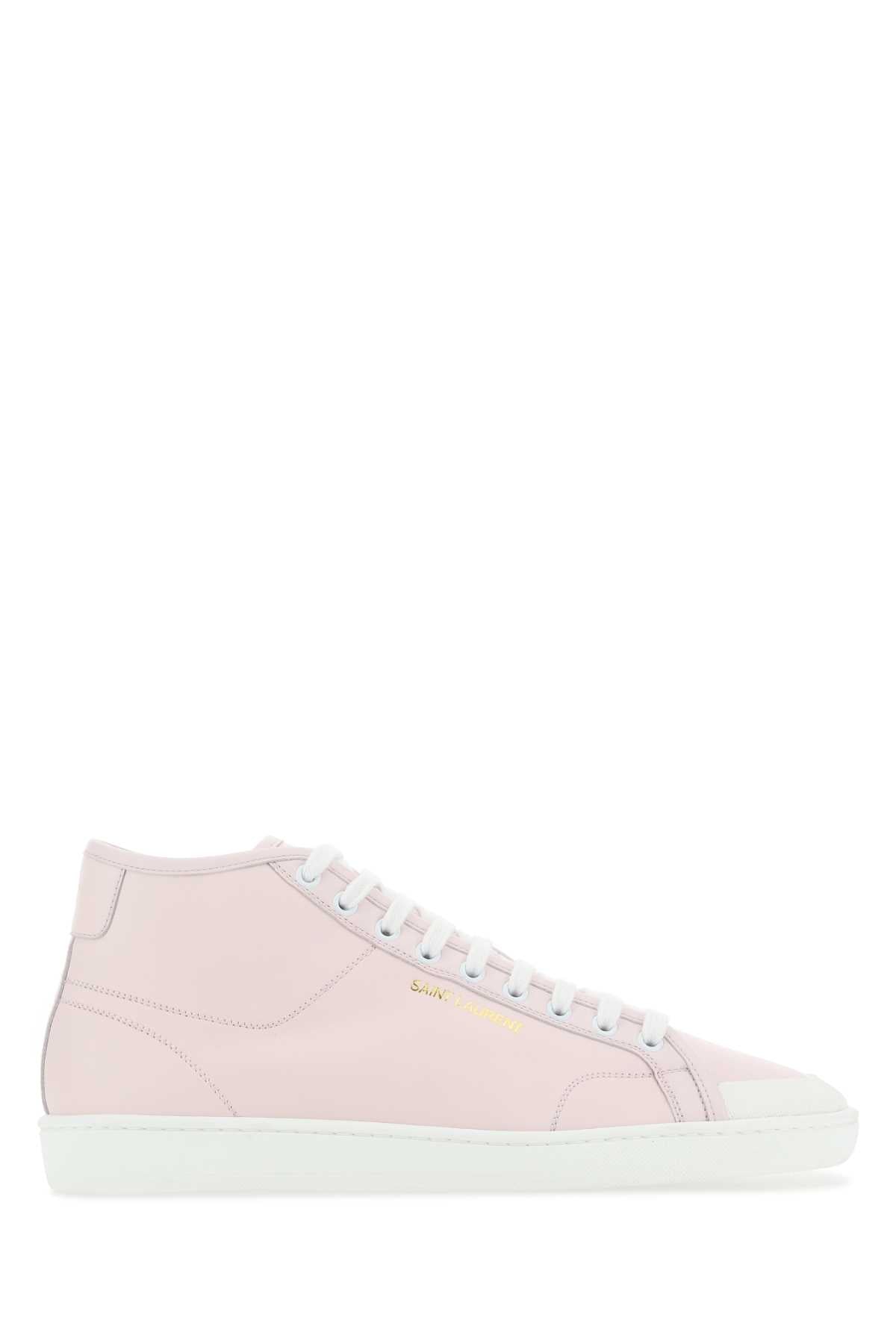 Saint Laurent Men Pastel Pink Leather Court Classic Sneakers