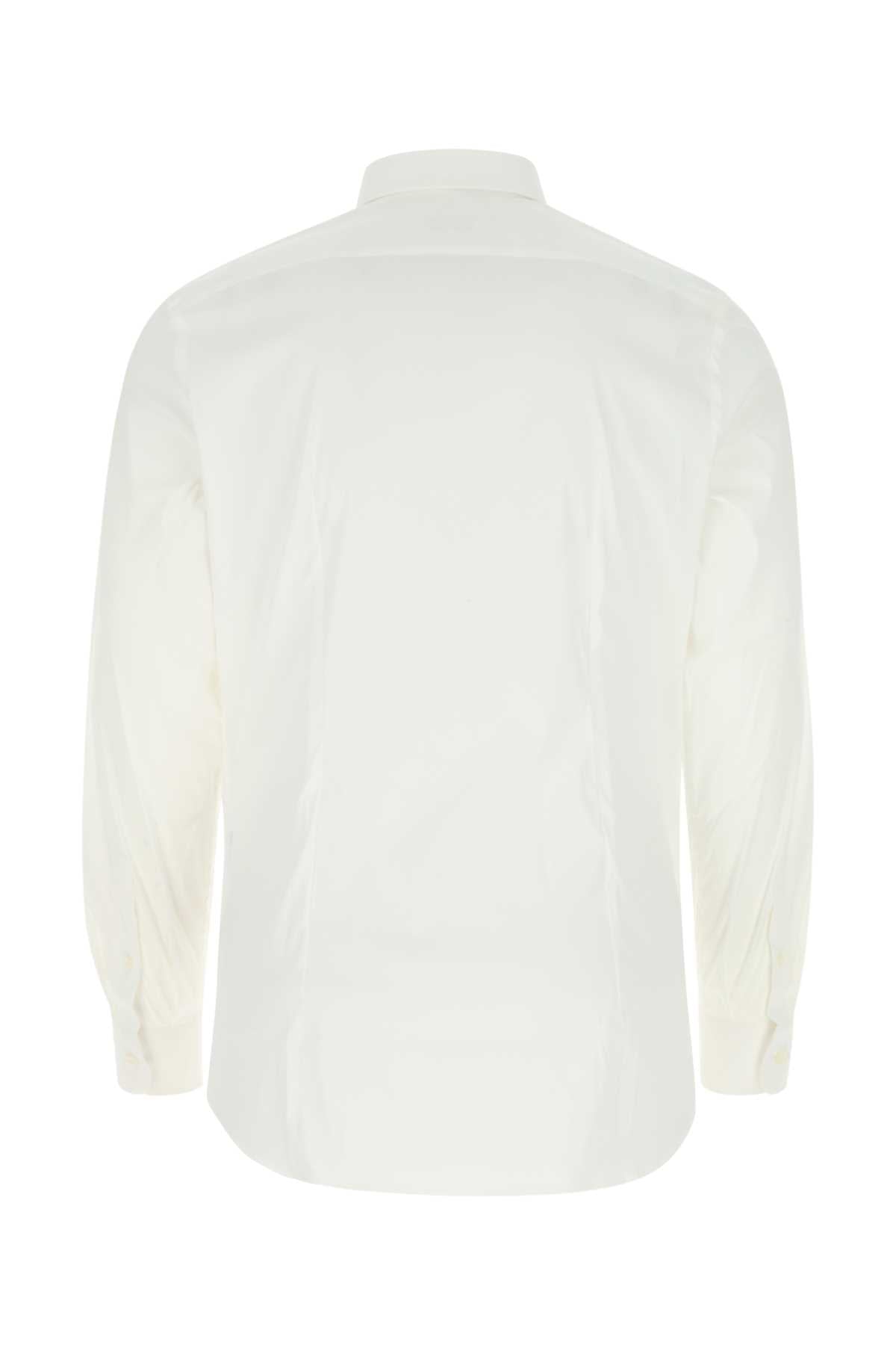 Prada Men White Poplin Shirt