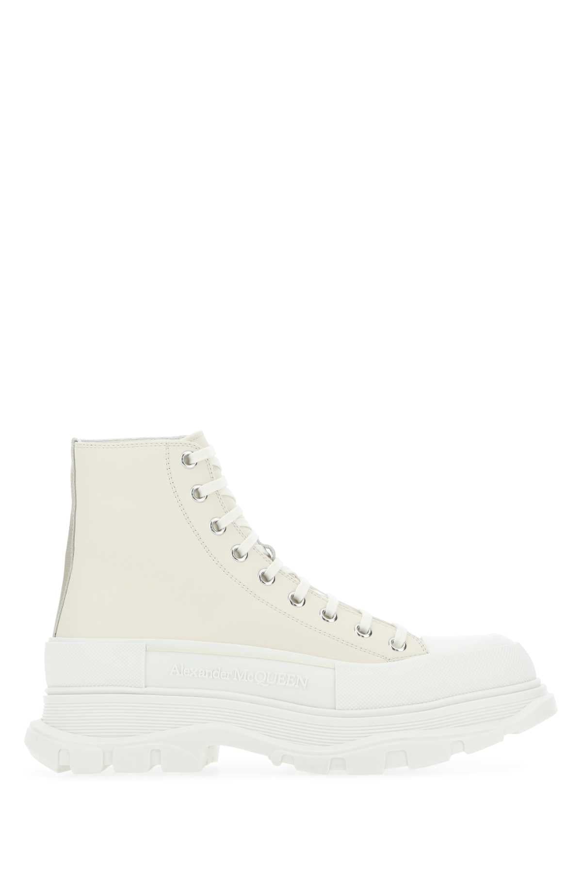 Alexander Mcqueen Men Sand Leather Tread Slick Sneakers