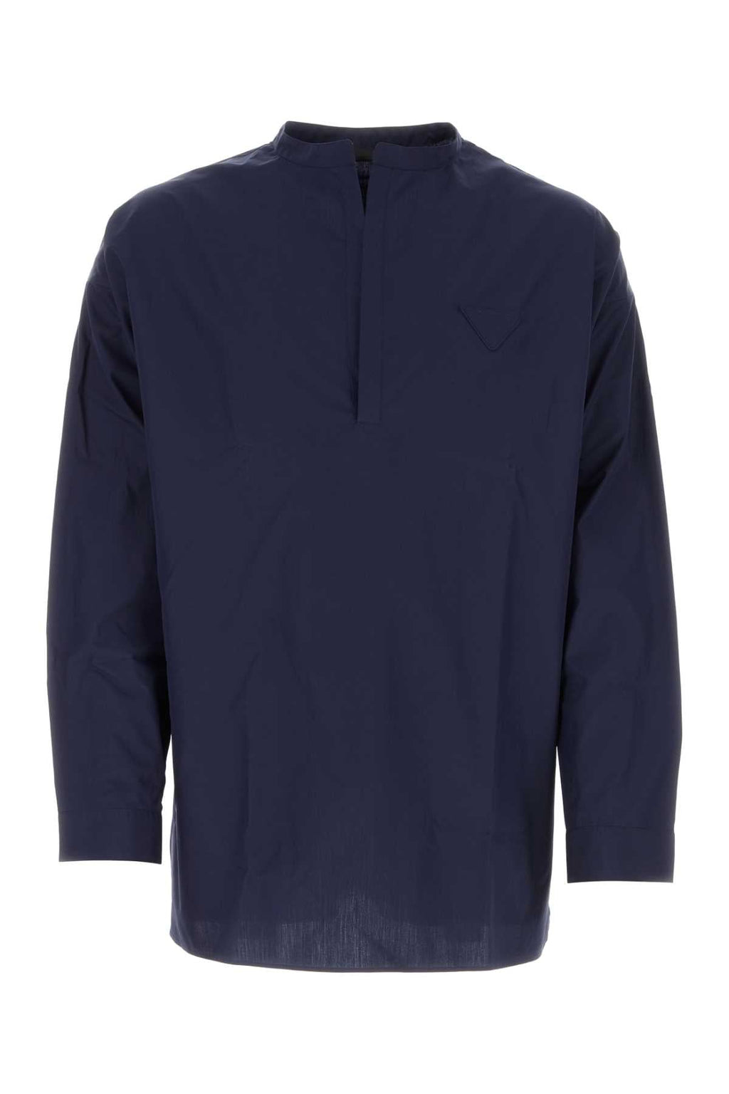 Prada Men Navy Blue Poplin Oversize Shirt