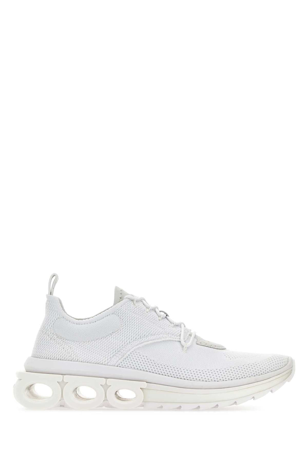 Salvatore Ferragamo Men White Tech Knit Nima Sneakers