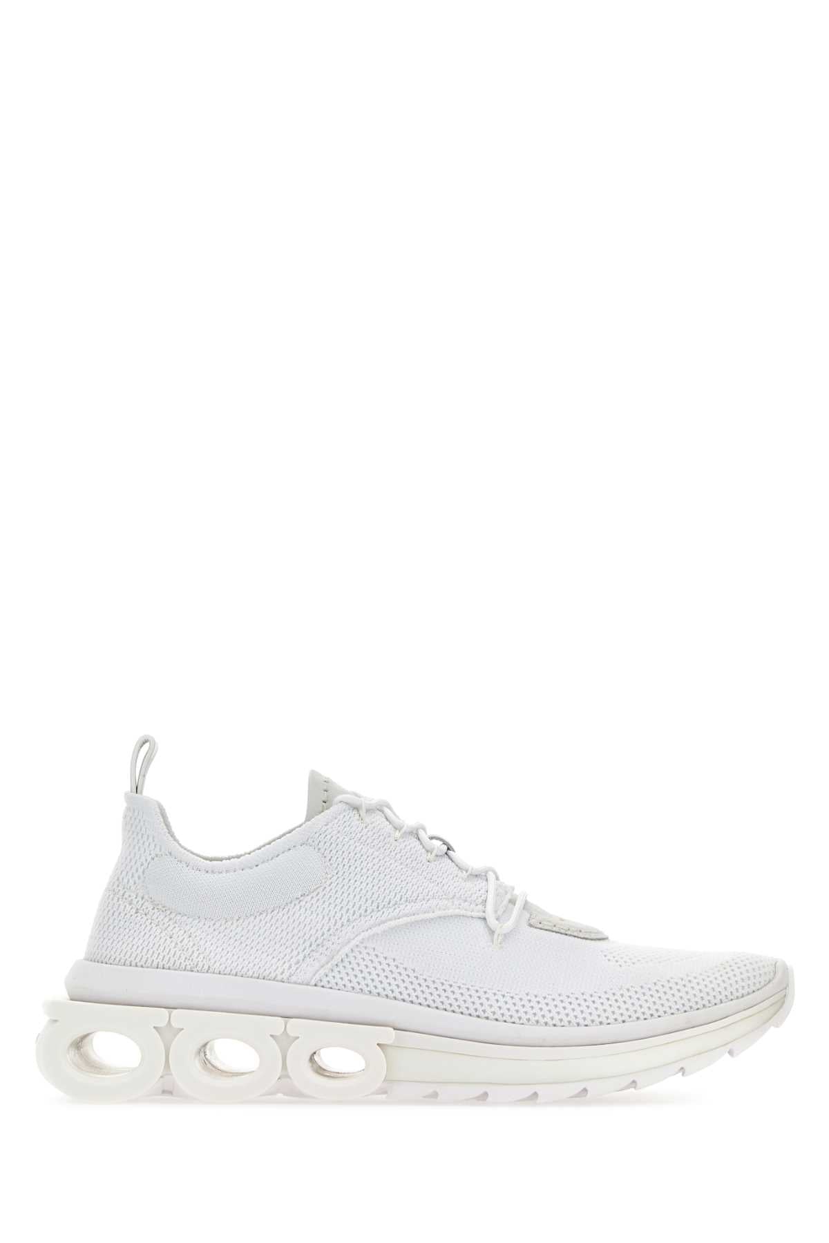 Salvatore Ferragamo Men White Tech Knit Nima Sneakers