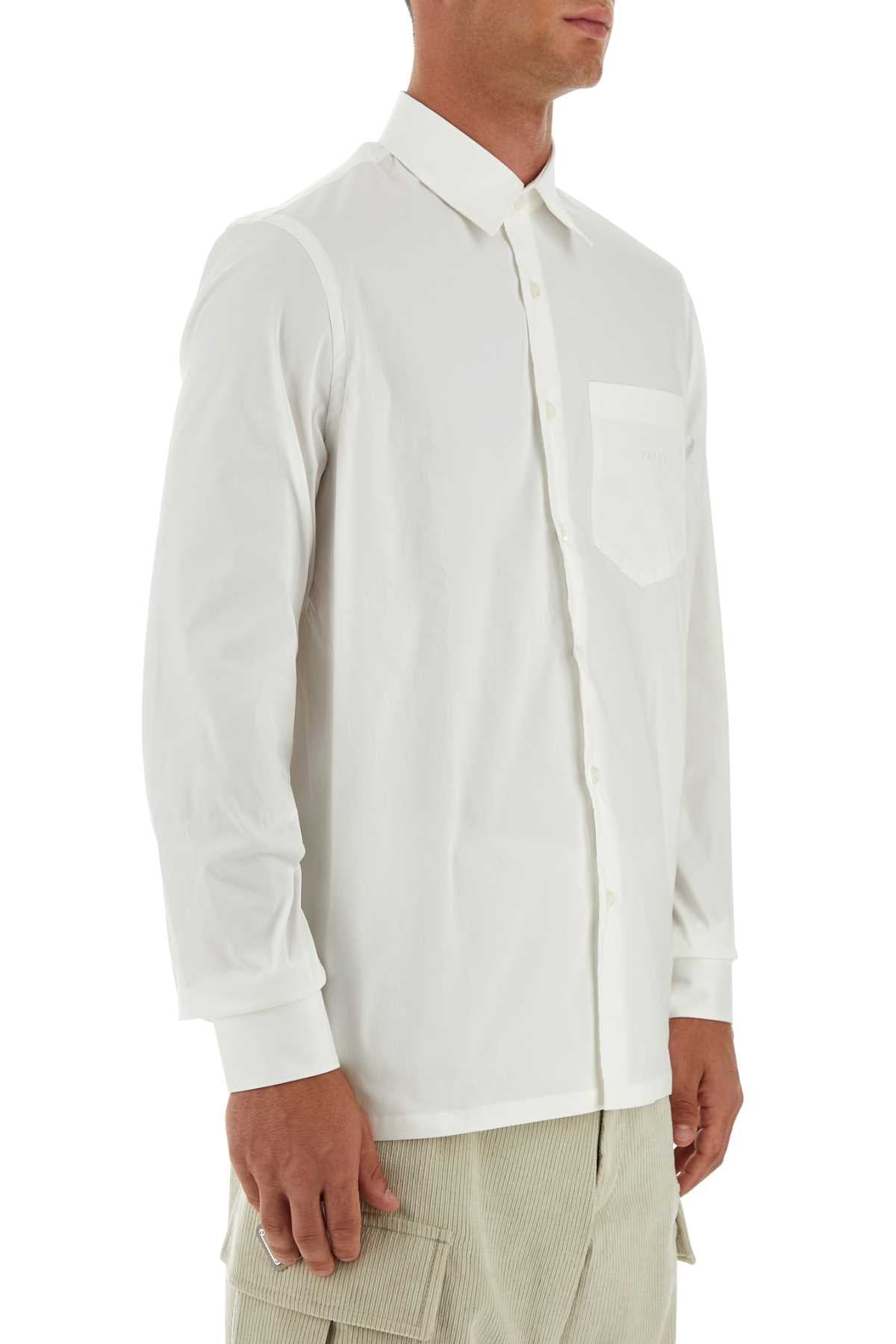 Prada Men White Poplin Shirt