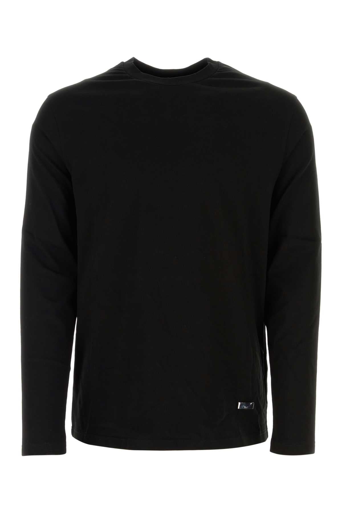 Jil Sander Men Black Cotton T-Shirt