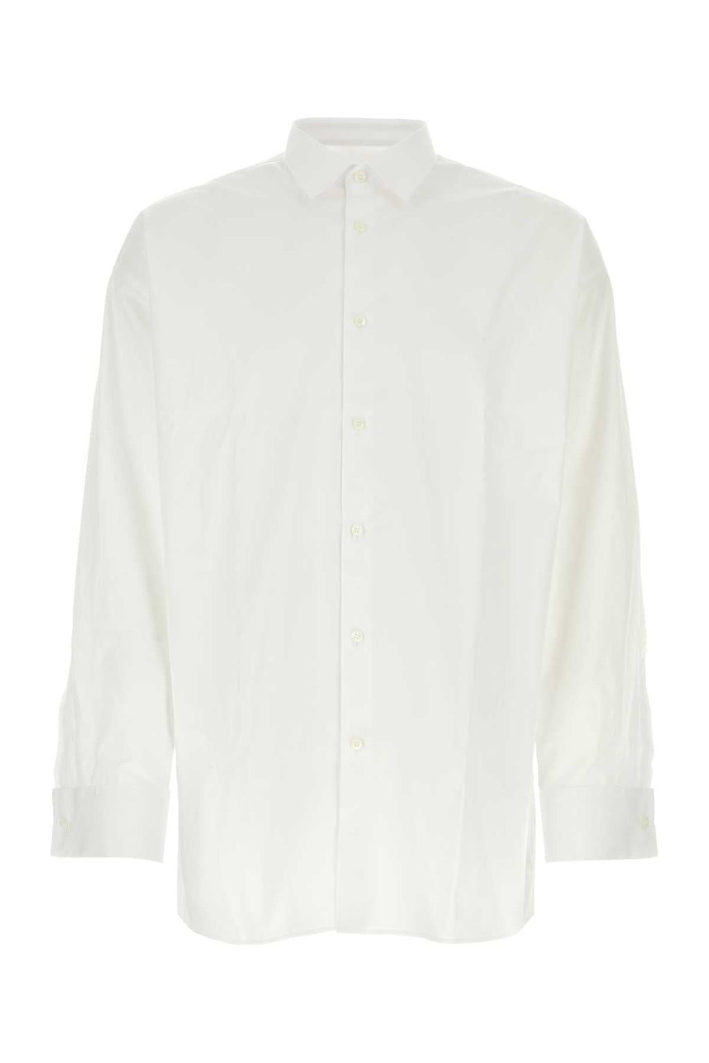 Prada Men White Poplin Shirt