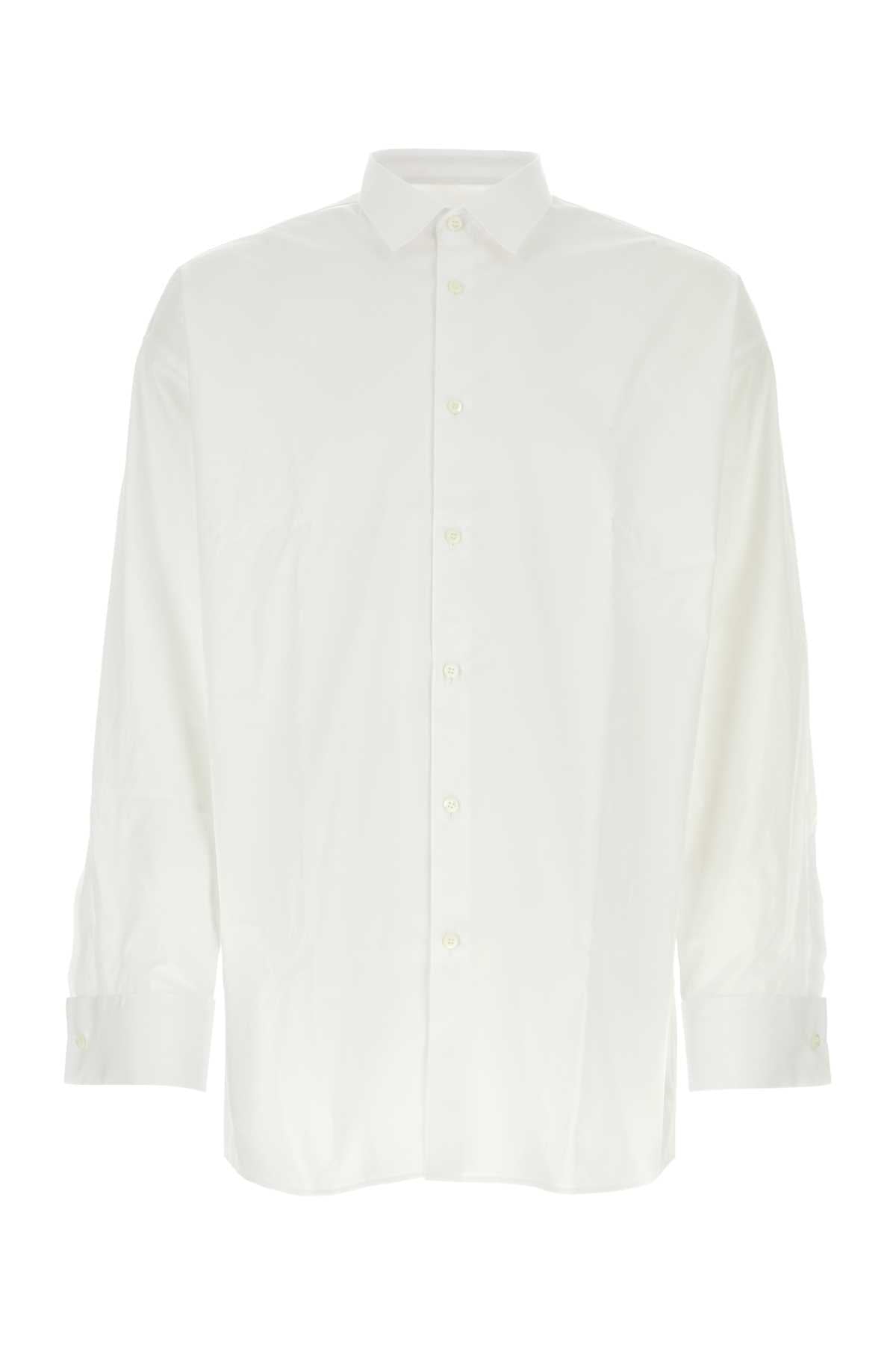 Prada Men White Poplin Shirt