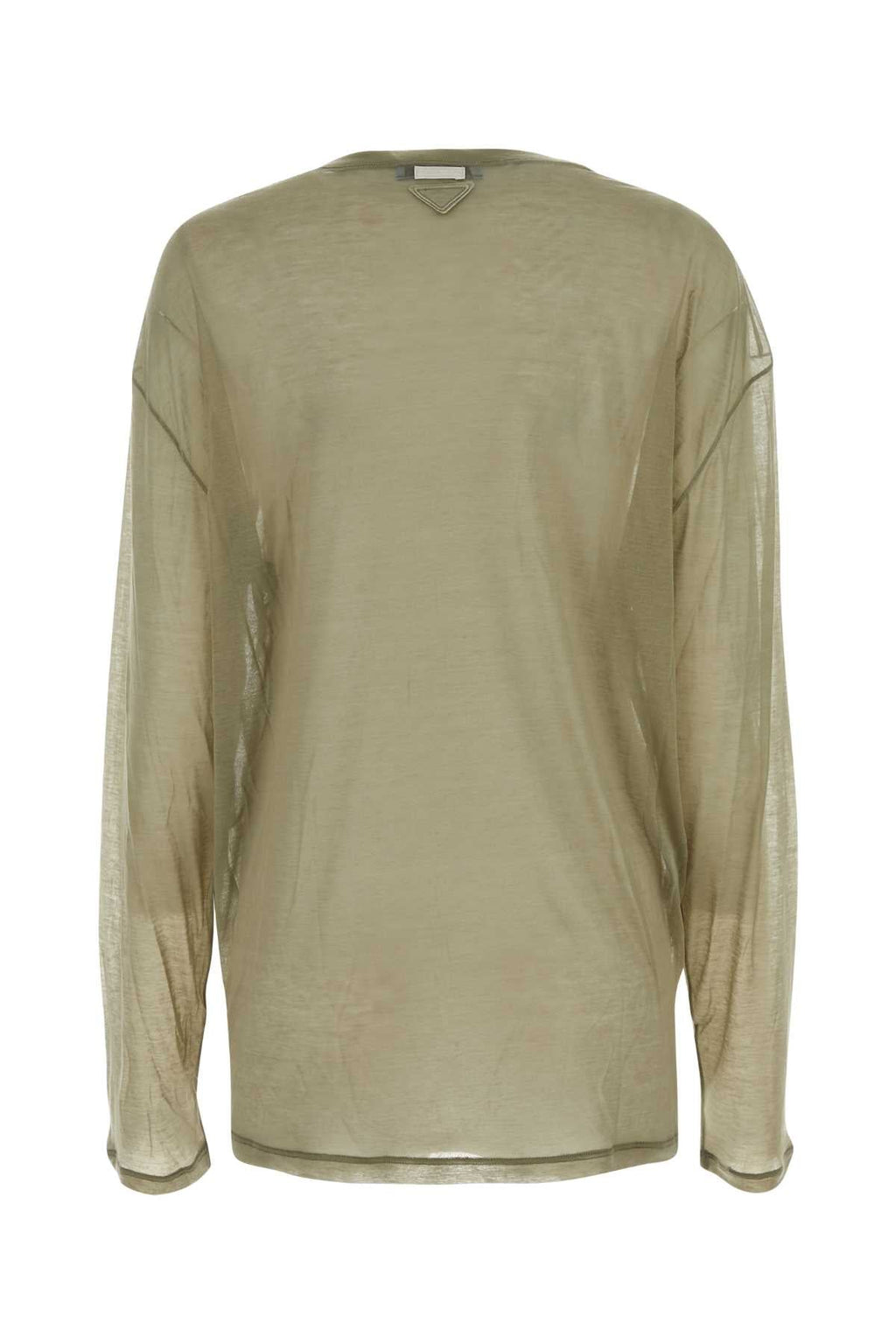 Prada Women Khaki Lyocell Blend Oversize T-Shirt