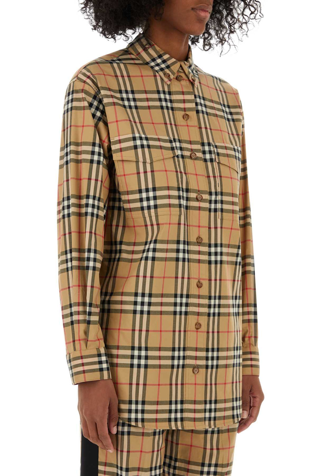 Burberry Women Embroidered Stretch Cotton Shirt