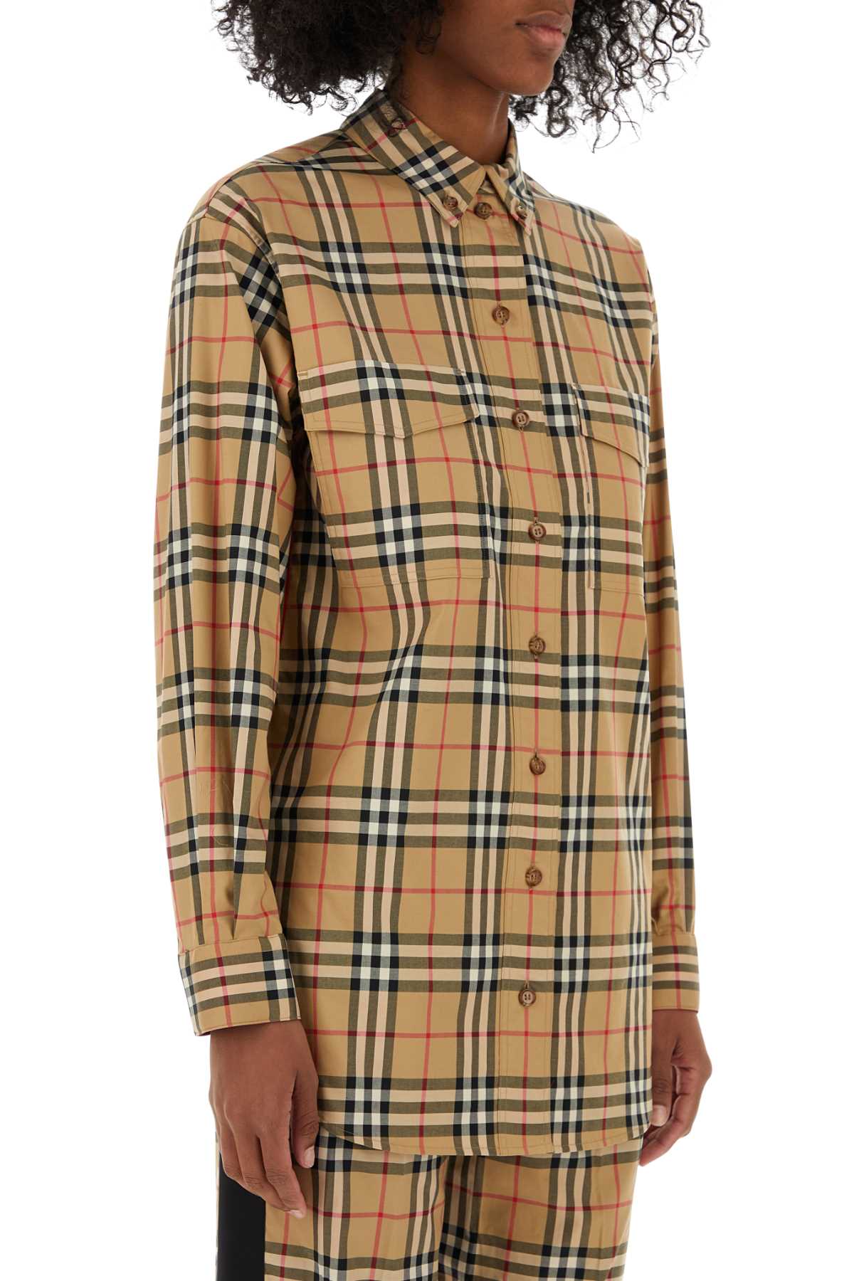 Burberry Women Embroidered Stretch Cotton Shirt