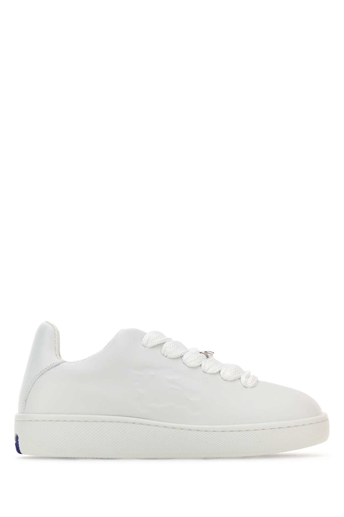 Burberry Women White Leather Box Sneakers