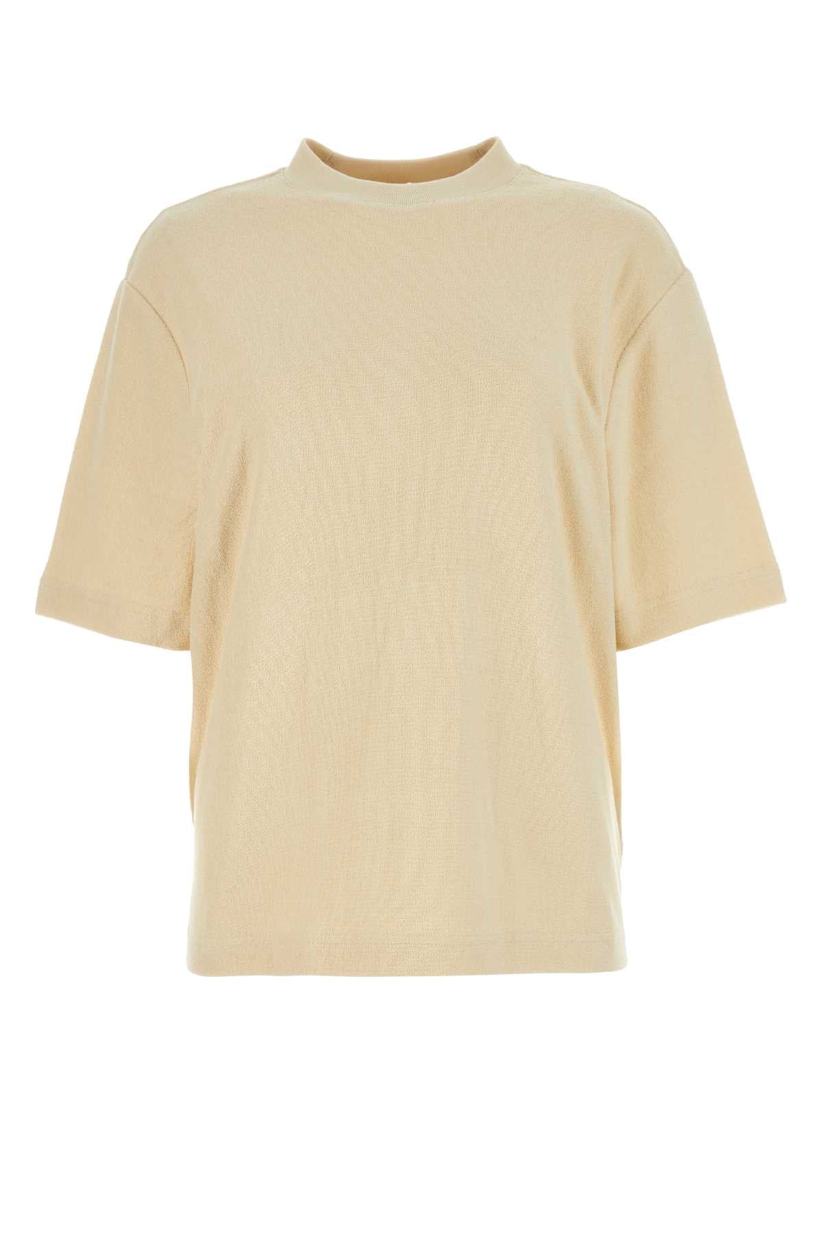 Burberry Women Cream Terry Fabric Oversize T-Shirt