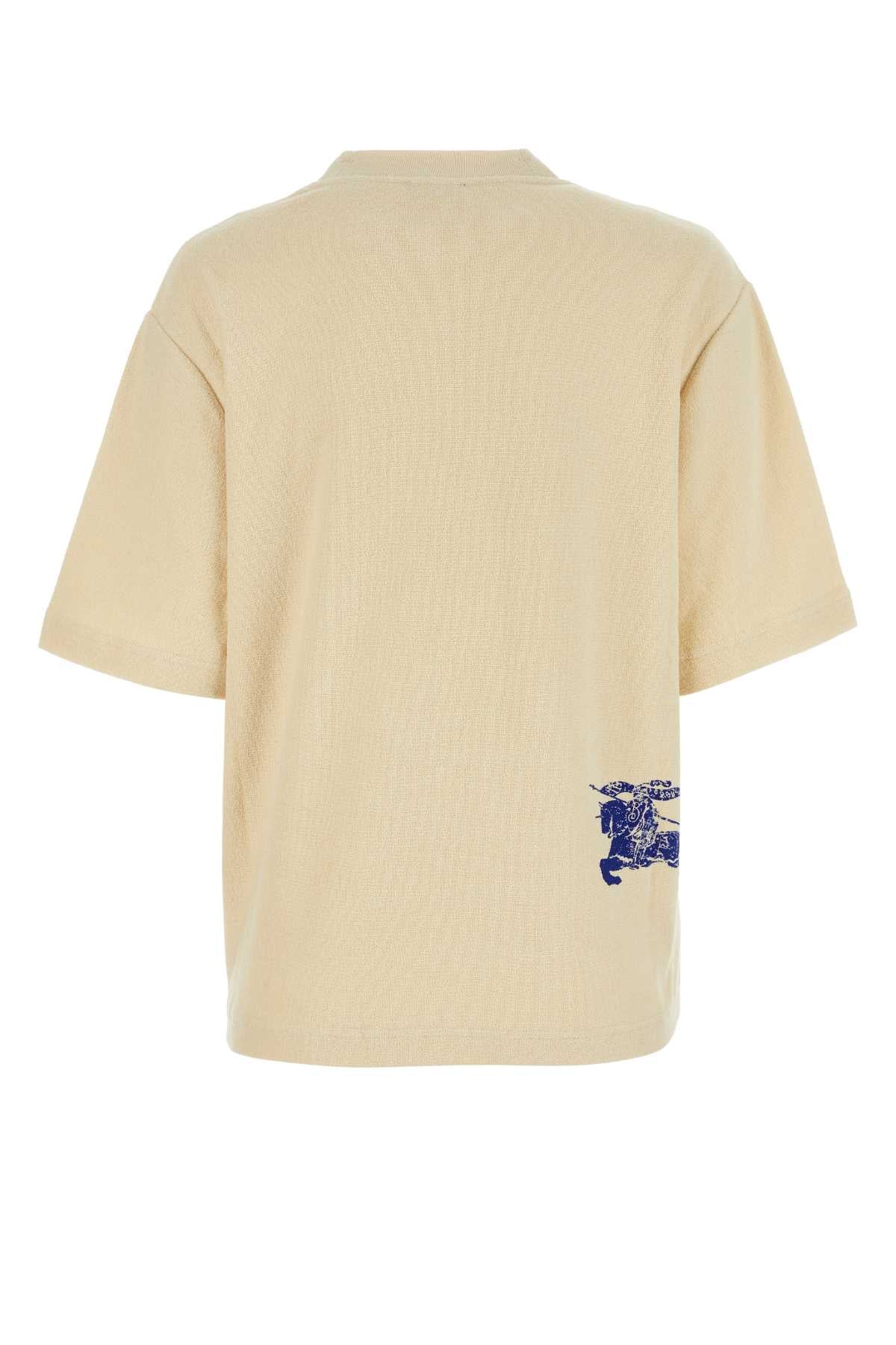 Burberry Women Cream Terry Fabric Oversize T-Shirt