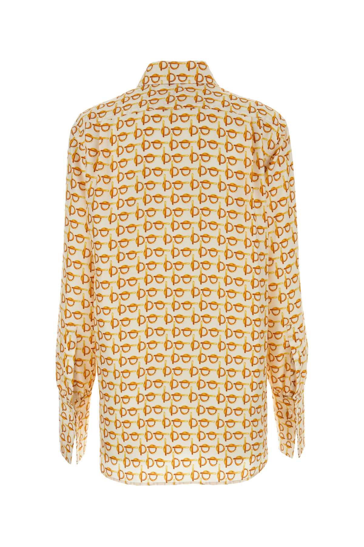 Burberry Women Printed Silk B Shirt
