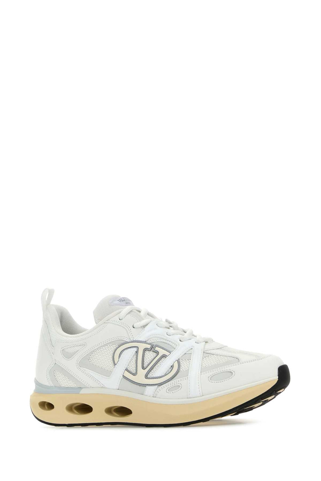 Valentino Garavani Men White Leather And Fabric Vlogo Easyjog Sneakers
