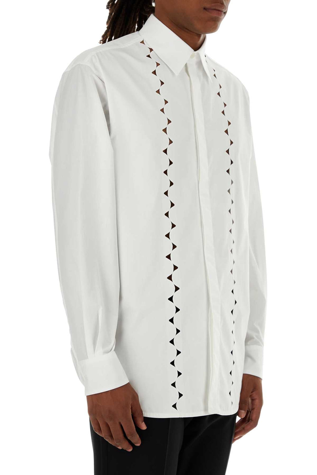 Valentino Garavani Men White Poplin Shirt