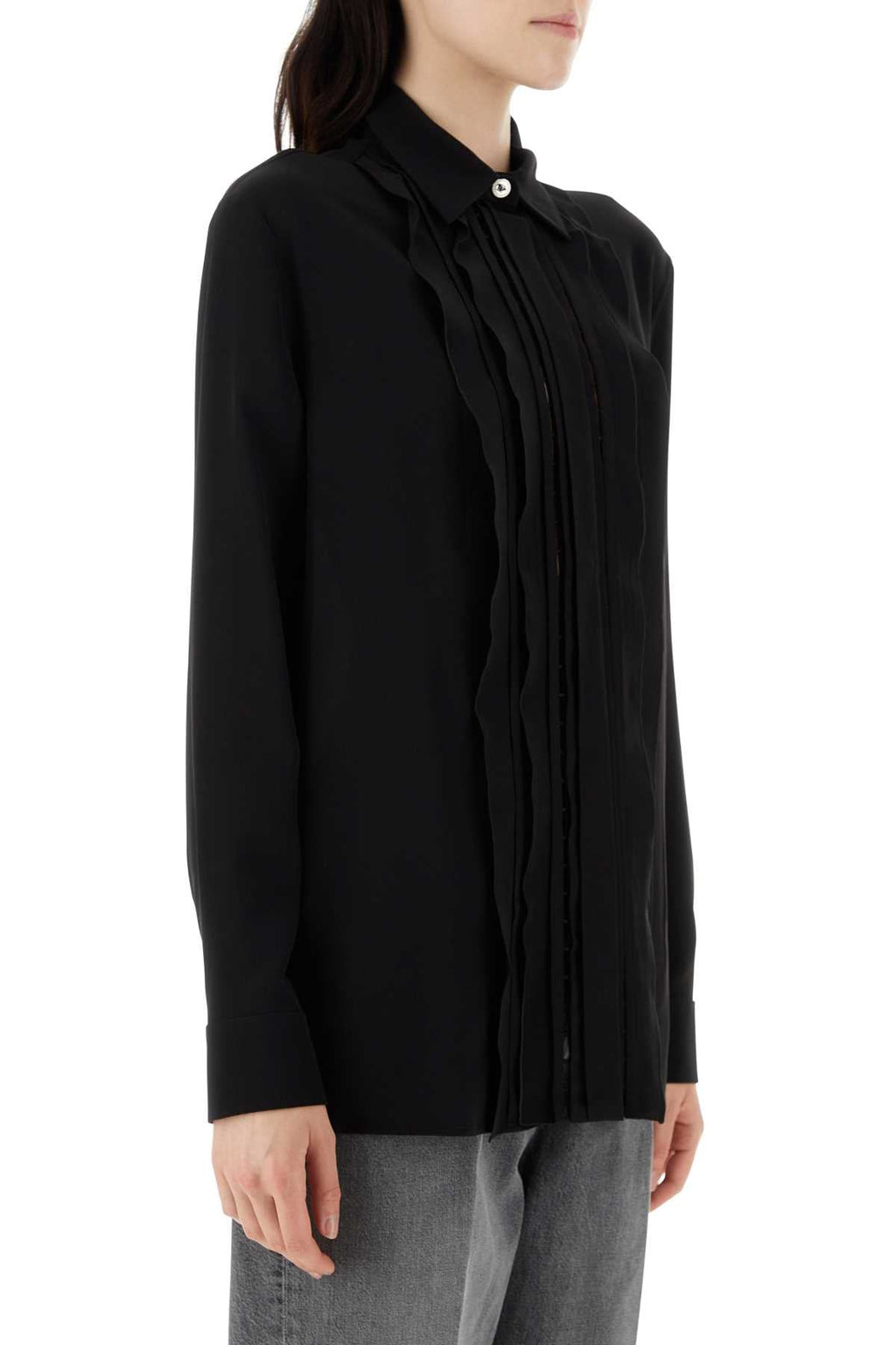 Versace Women Black Crepe Shirt