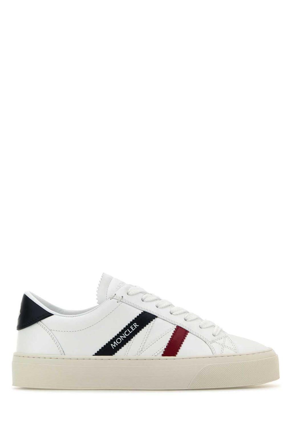 Moncler Women White Leather Monaco 2 Sneakers