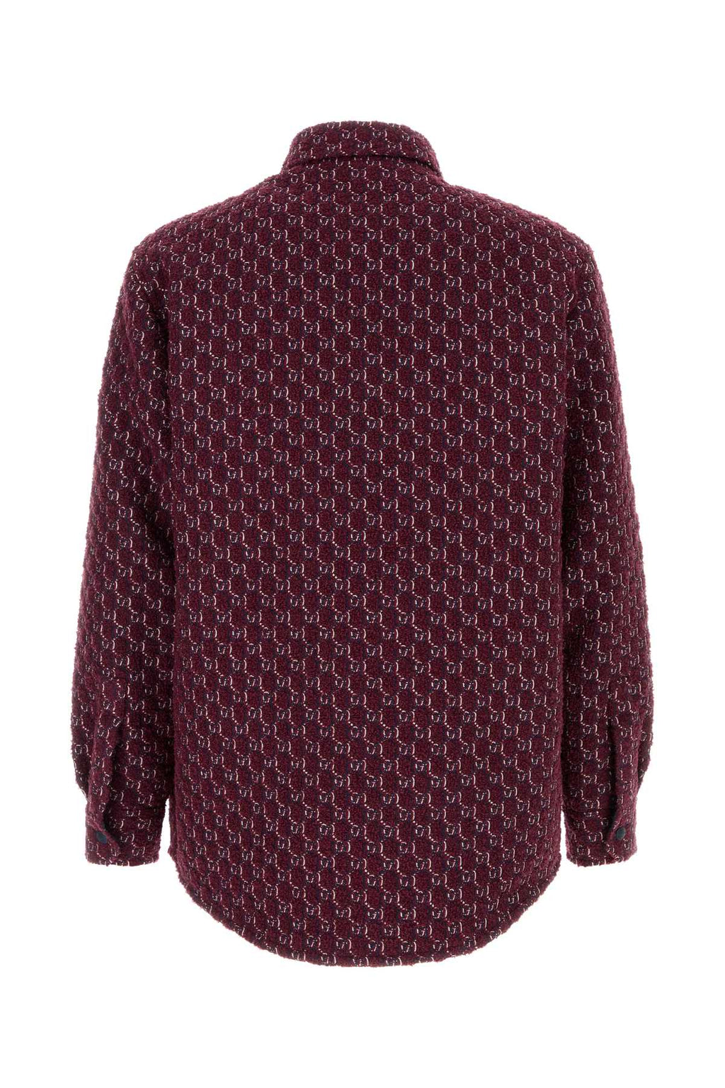 Gucci Men Burgundy Boucle Padded Shirt