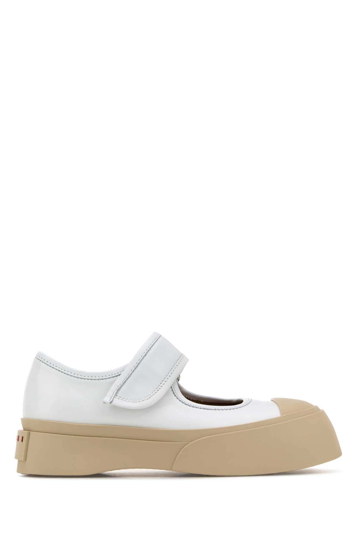 Marni Women White Leather Mary Jane Sneakers