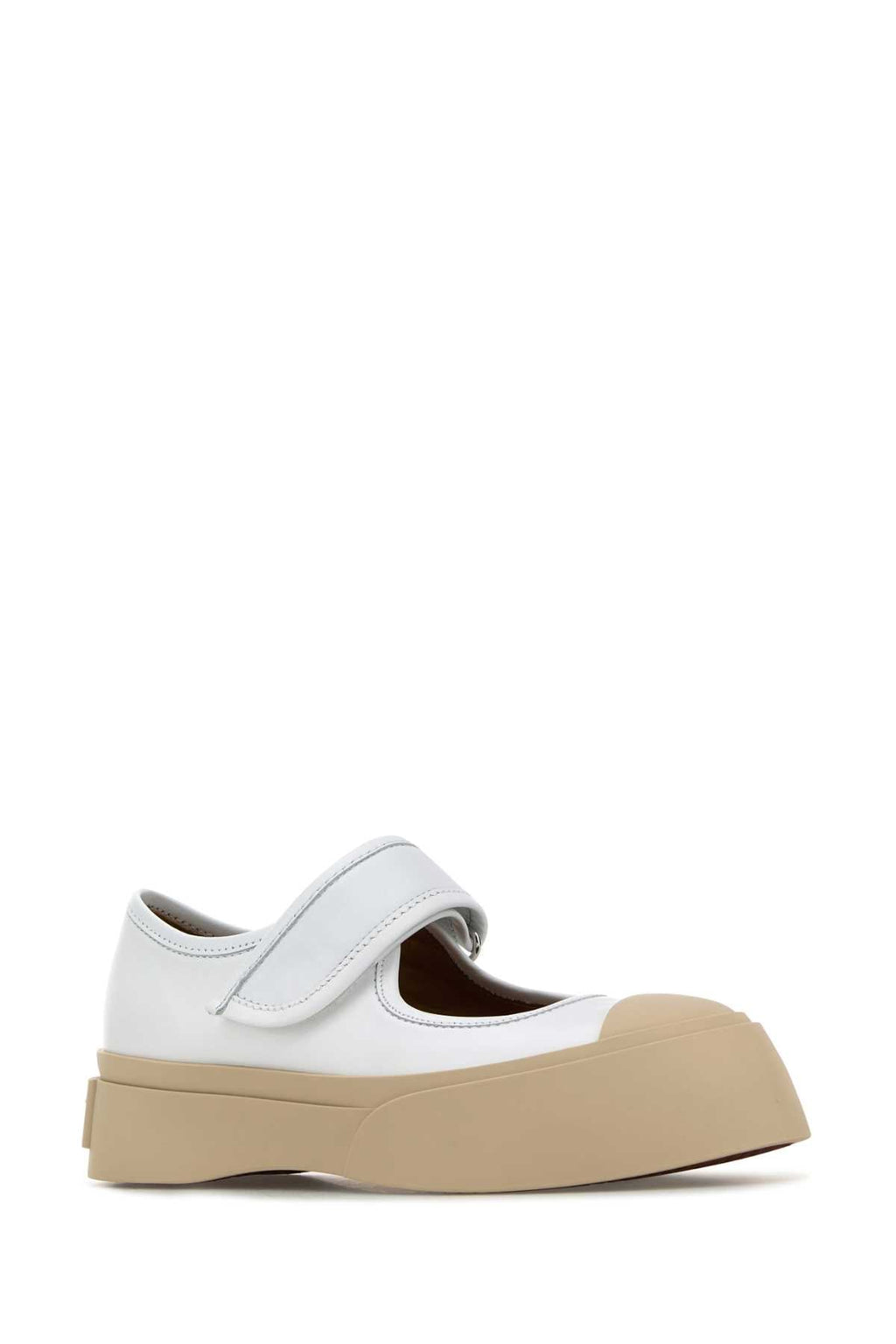 Marni Women White Leather Mary Jane Sneakers