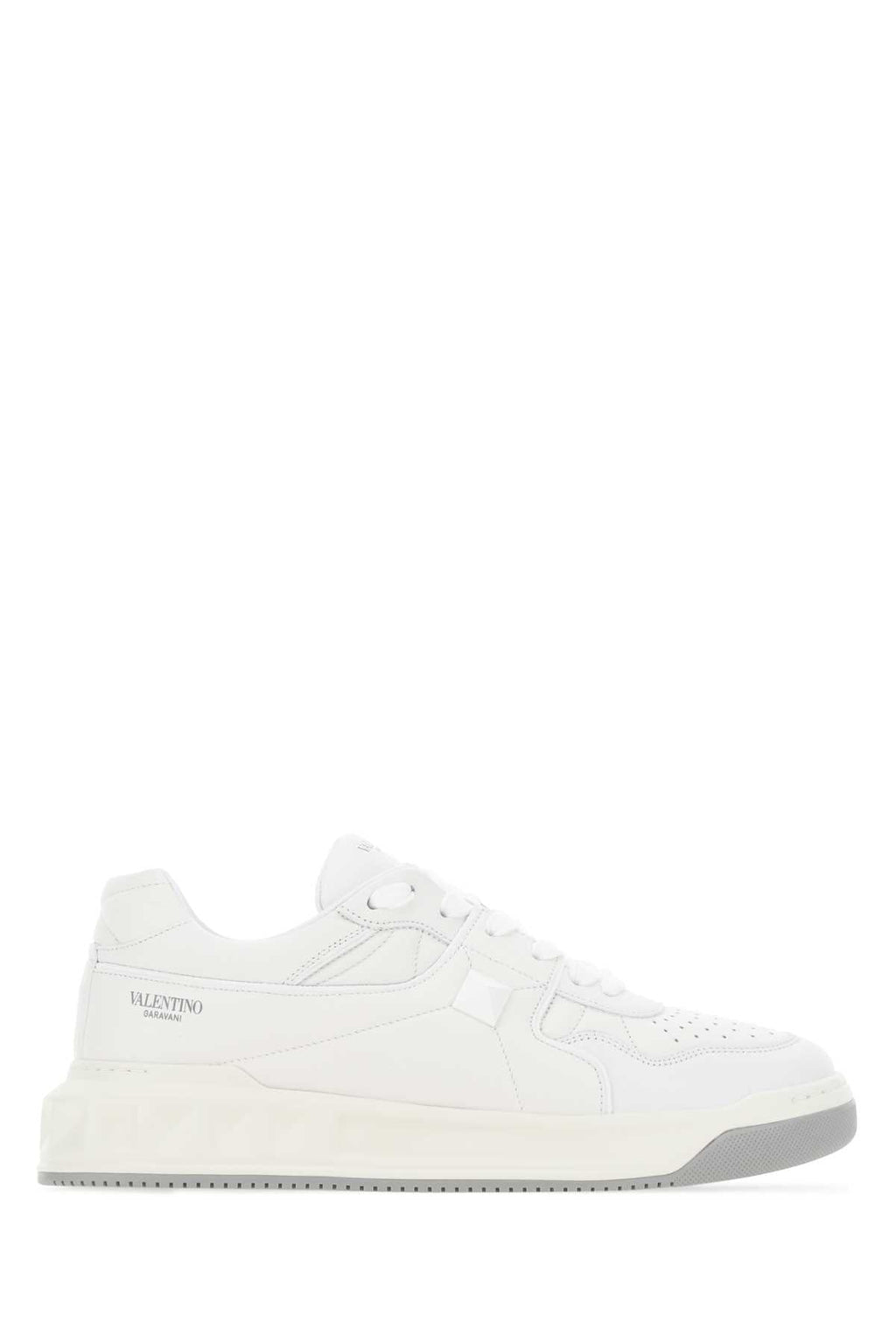 Valentino Garavani Men White Nappa Leather One Stud Sneakers