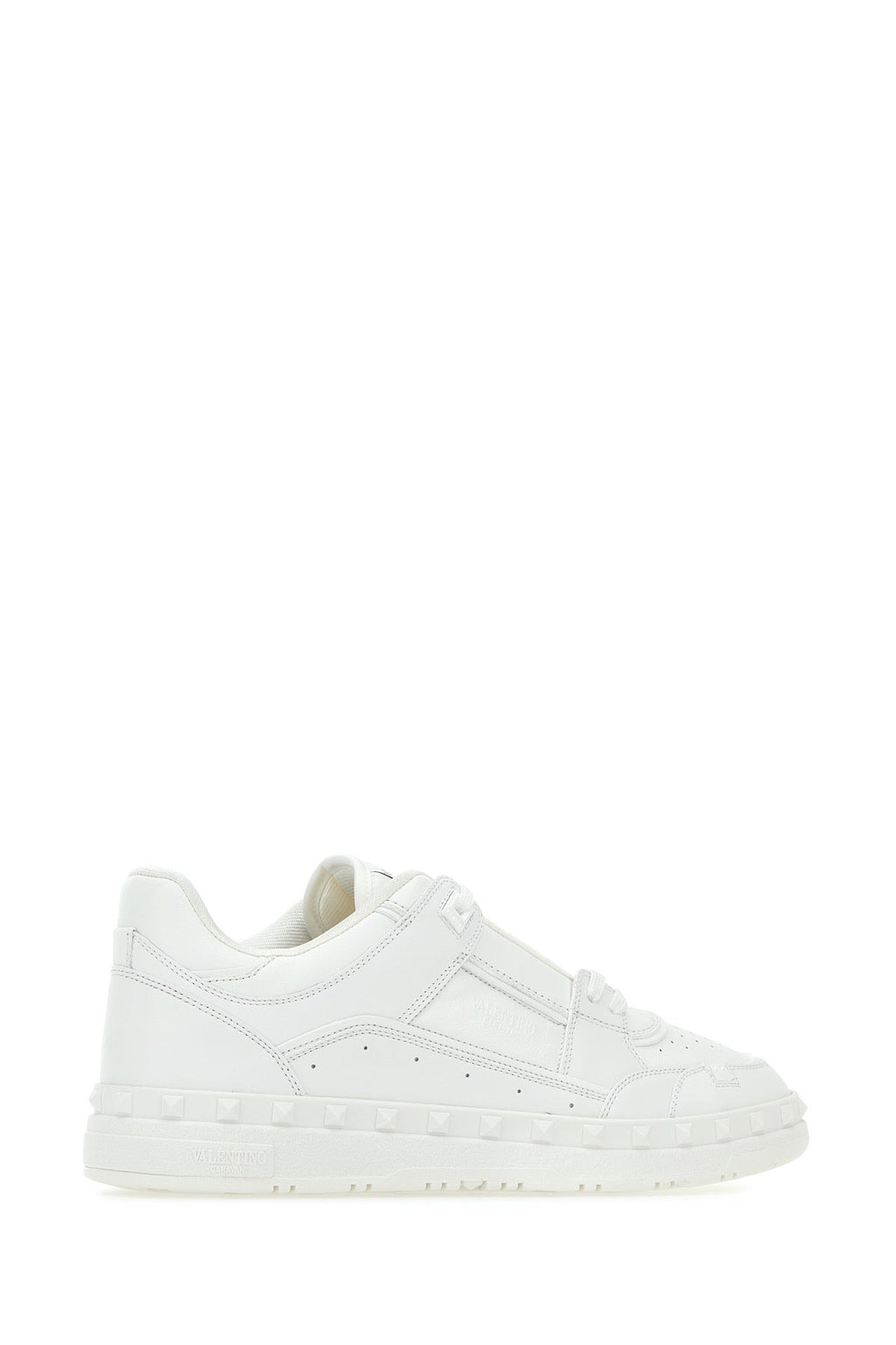 Valentino Garavani Men White Leather Freedots Sneakers