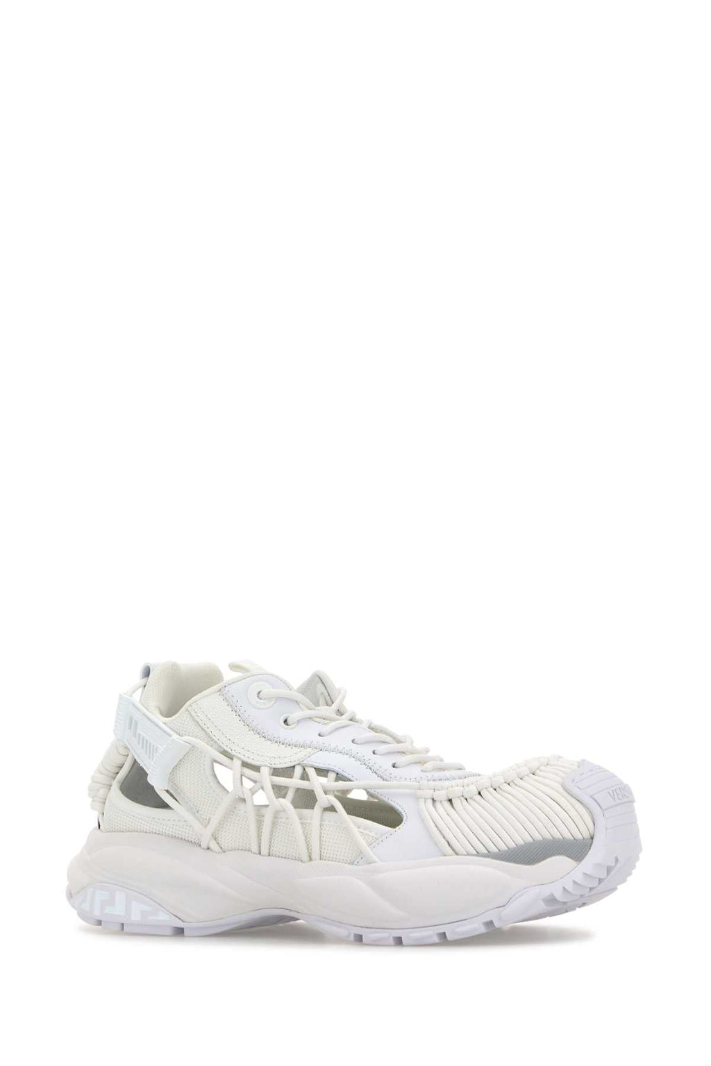 Versace Men White Leather And Fabric Versace Mercury M_Vs_01 Sneakers