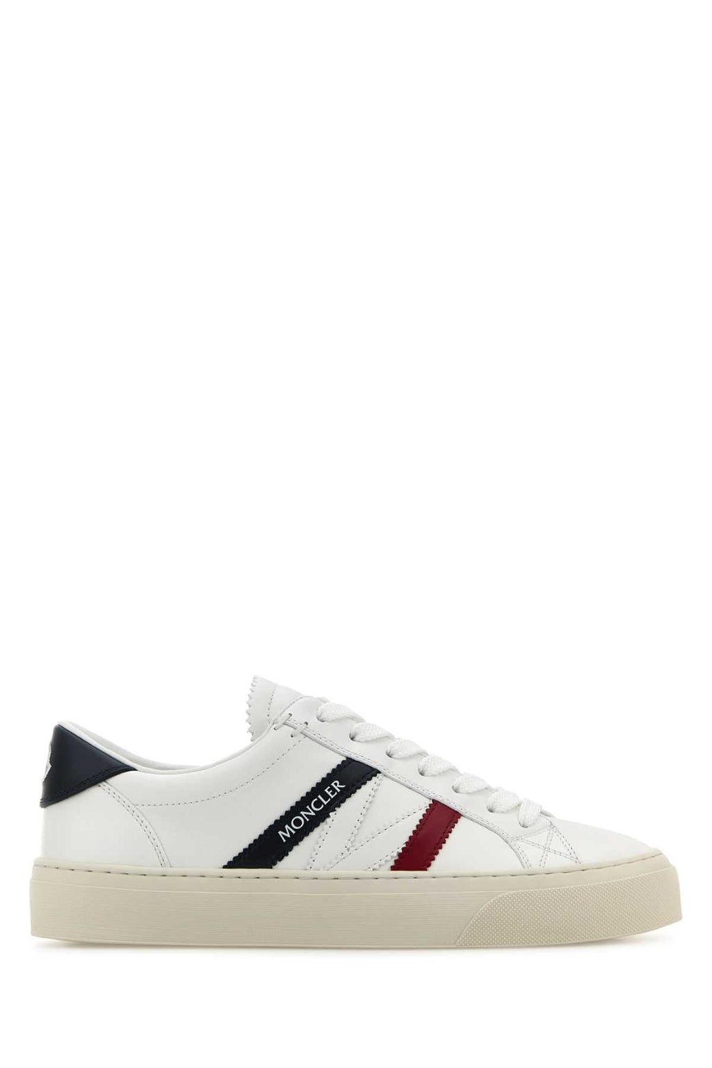 Moncler Women White Leather Monaco 2 Sneakers
