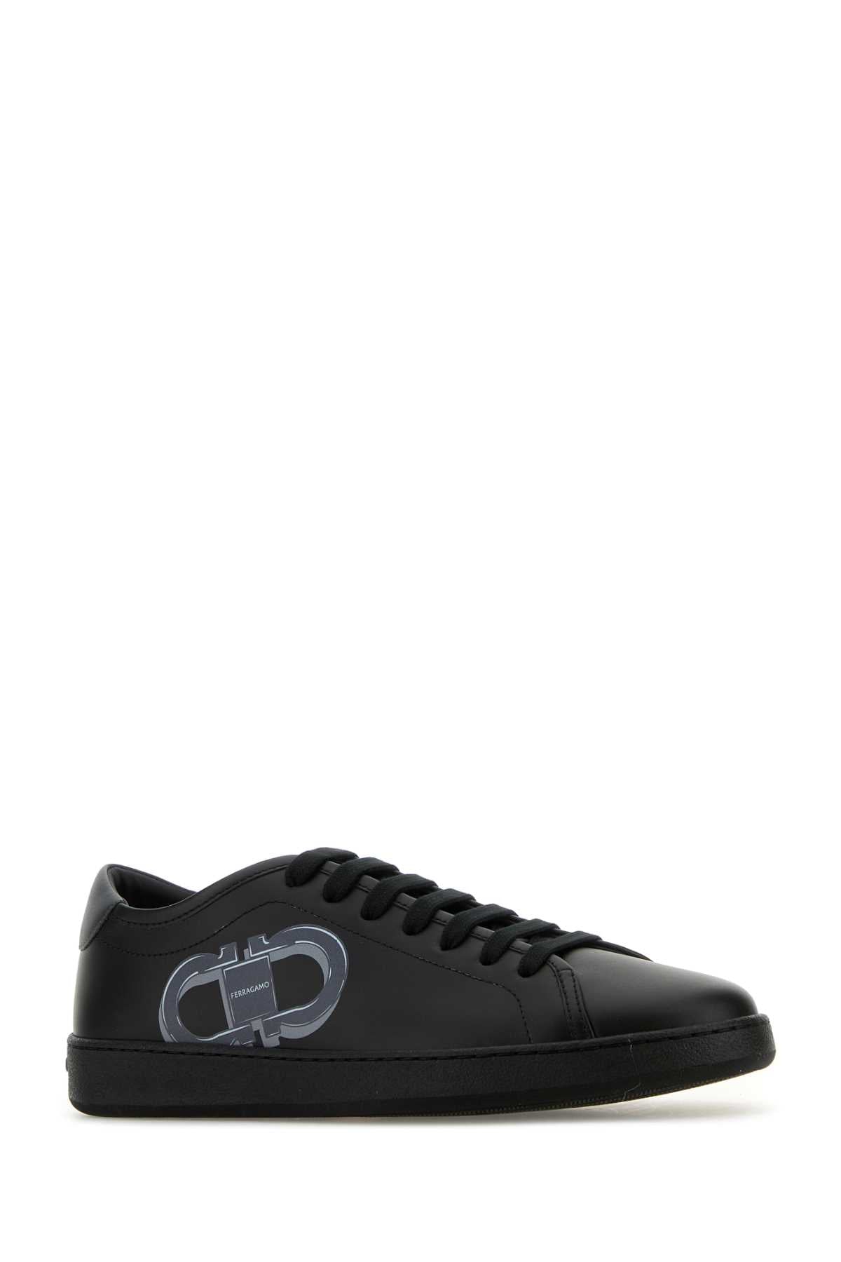 Salvatore Ferragamo Men Black Leather Brandy 1 Sneakers