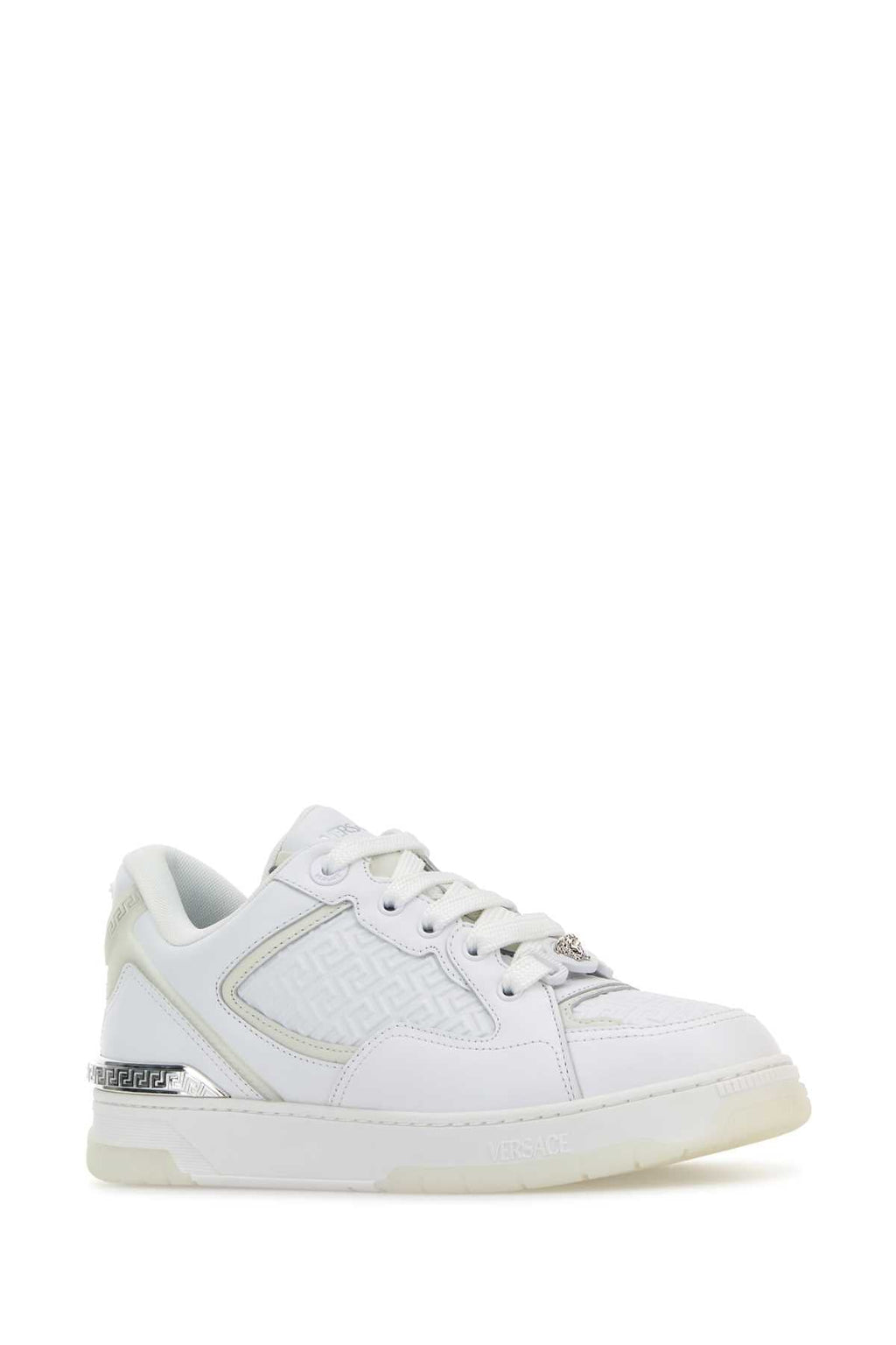 Versace Men White Leather Sneakers