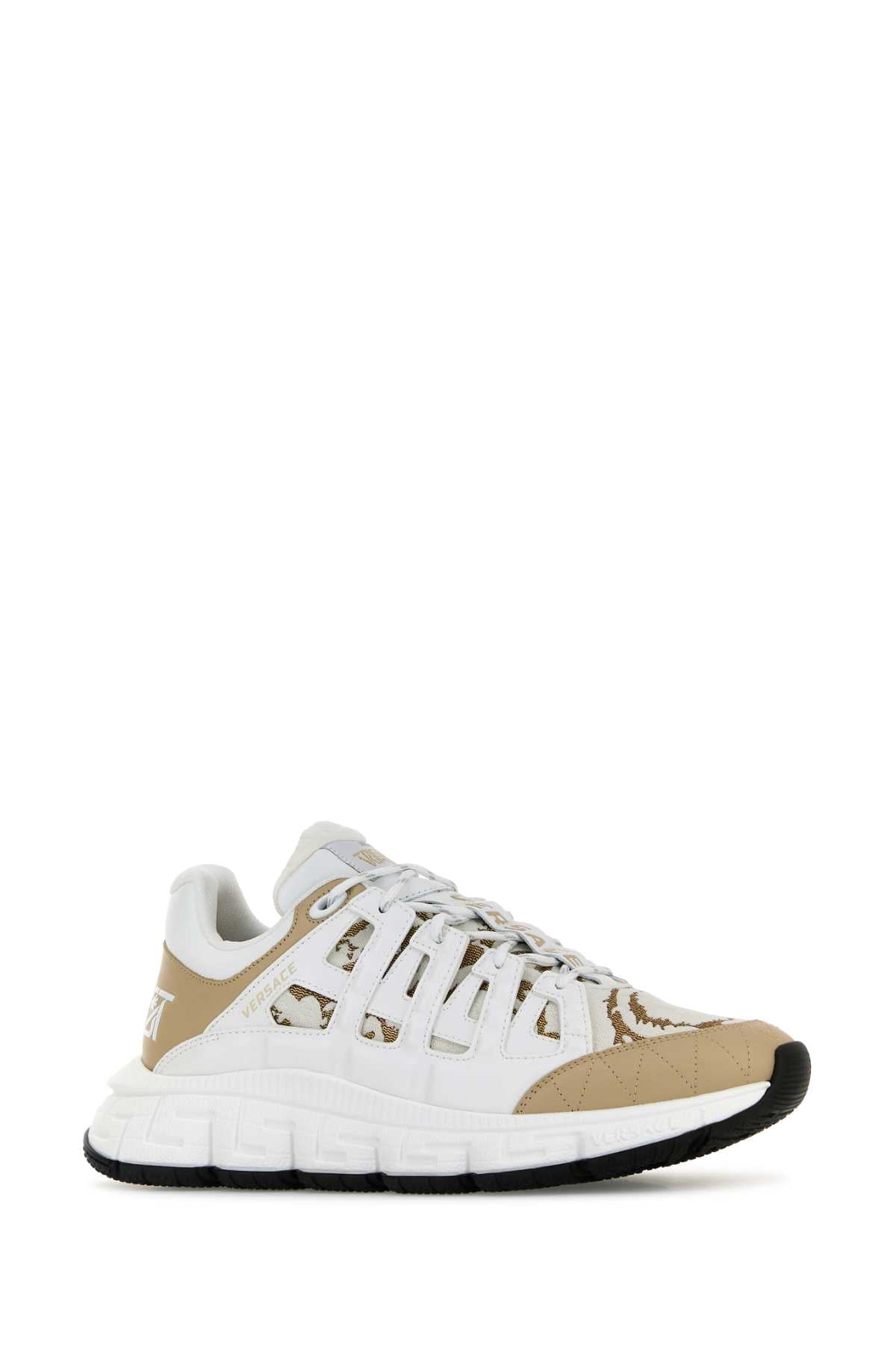 Versace Men White Trigreca Barocco Sneakers