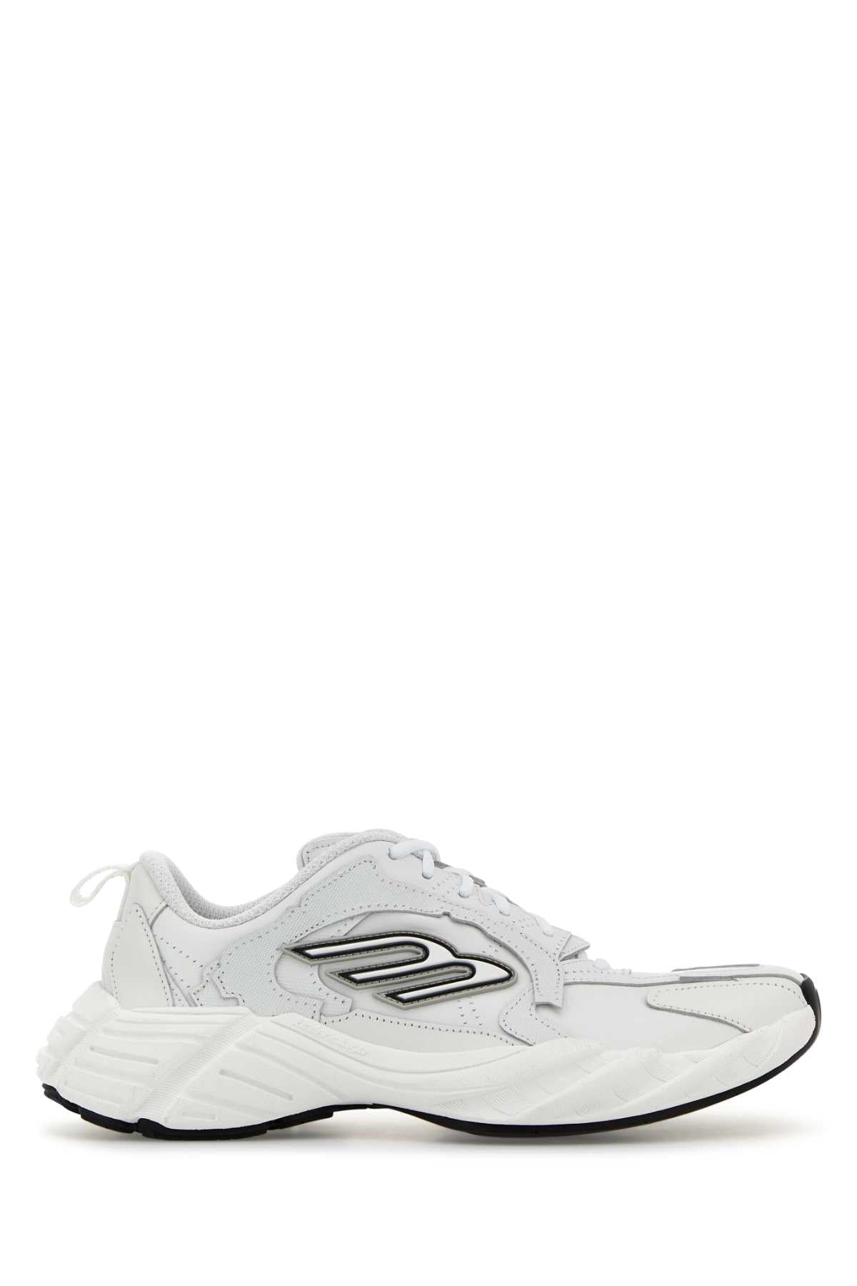 Balenciaga Women White Leather Monday Sneakers