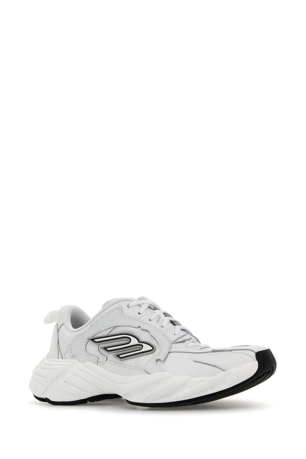 Balenciaga Women White Leather Monday Sneakers