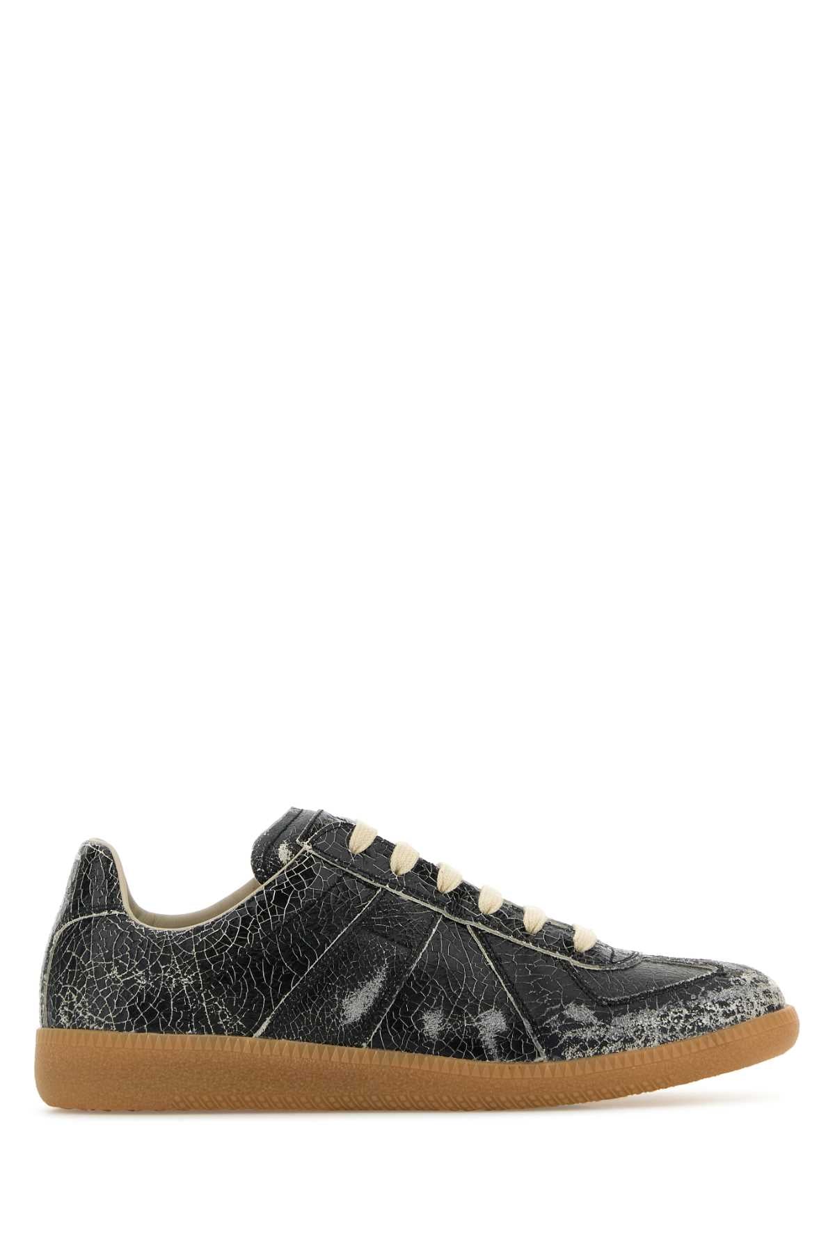 Maison Margiela Women Black Leather Sneakers