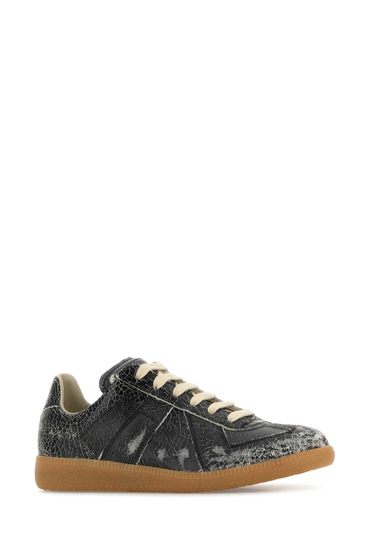 Maison Margiela Women Black Leather Sneakers